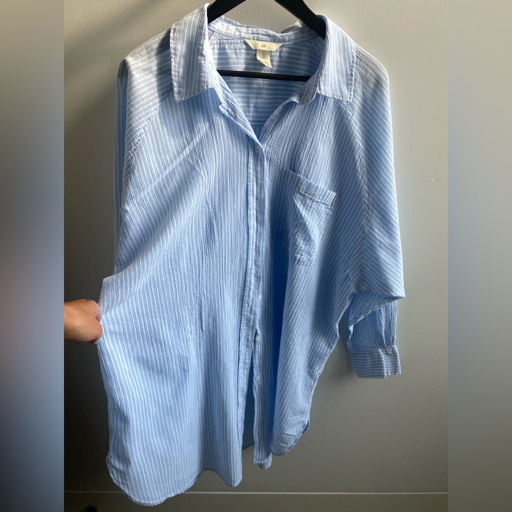 H and M shirt dress cover up, size L. 006